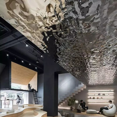 BA 304 1*2M Wall Panels Stainless Steel Sheet Coil Water Ripple Hammered Decorative Plate